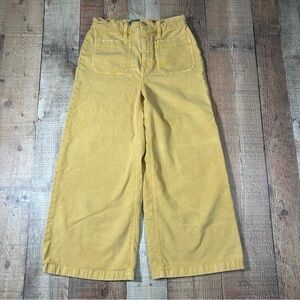 Point Sur Wide Leg Crop Pants Mustard Yellow Casual Workwear Size 27